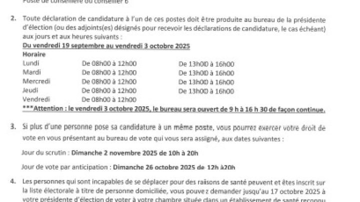 AVIS PUBLIC D'ÉLECTION