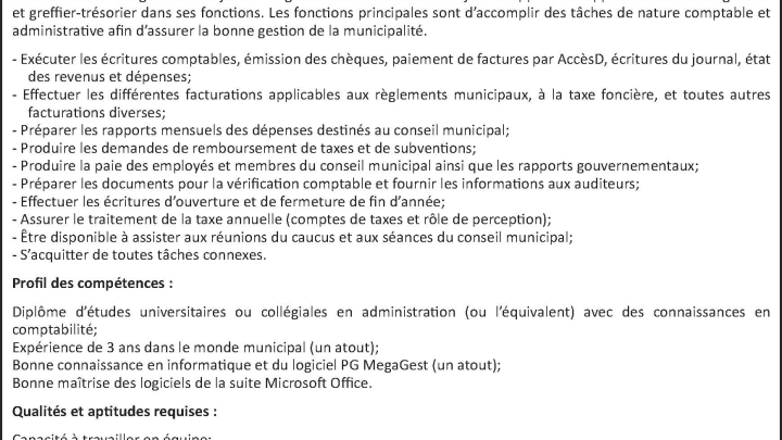 Offre d'emploi